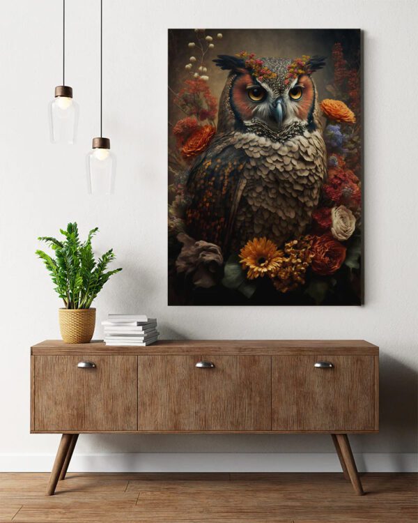 Owl with Flowers